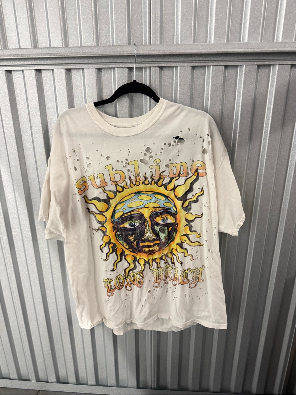 White Graphic Tee SUBLIME with holes